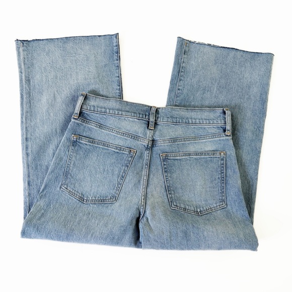 J.Crew Jeans Womens 27 Petite Wide Leg Crop All Day Stretch Raw Hem High Rise - Picture 10 of 11